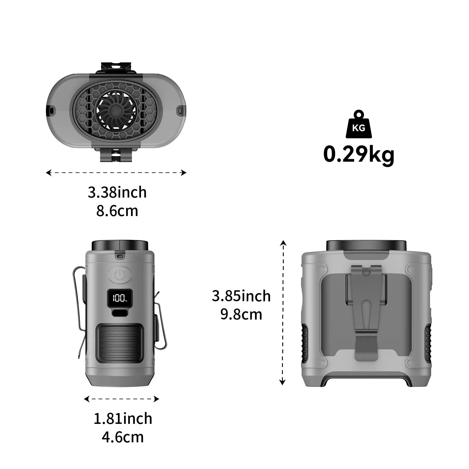 10000mAh Portable Waist Fan | Hanging Neck Fan | Strong Wind | Power Bank & LED Light | Emergency Sports & Outdoor Use