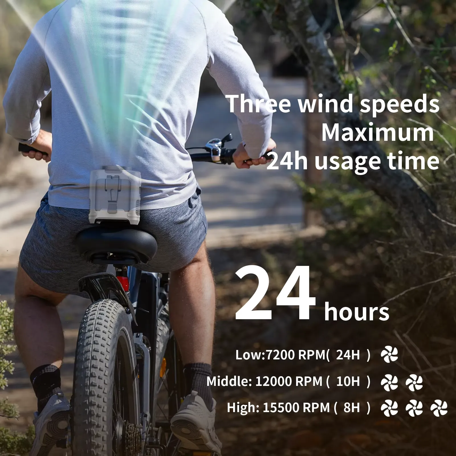 10000mAh Portable Waist Fan | Hanging Neck Fan | Strong Wind | Power Bank & LED Light | Emergency Sports & Outdoor Use