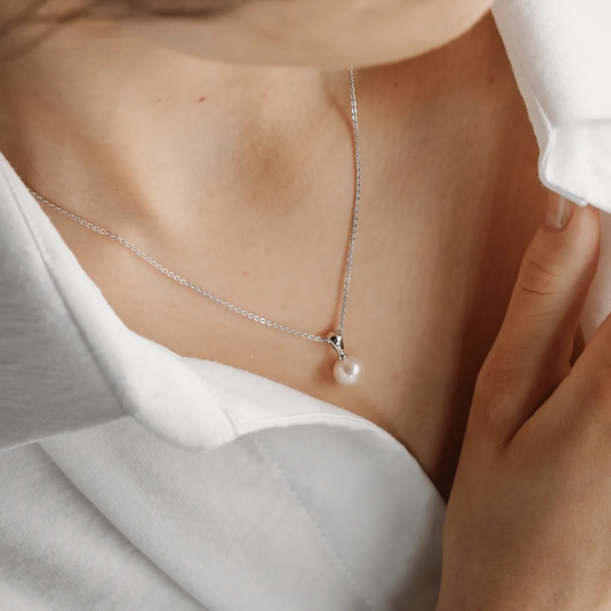 Acacia Petite Pendant Australian Akoya Broken Bay 7mm AA Sterling Silver
