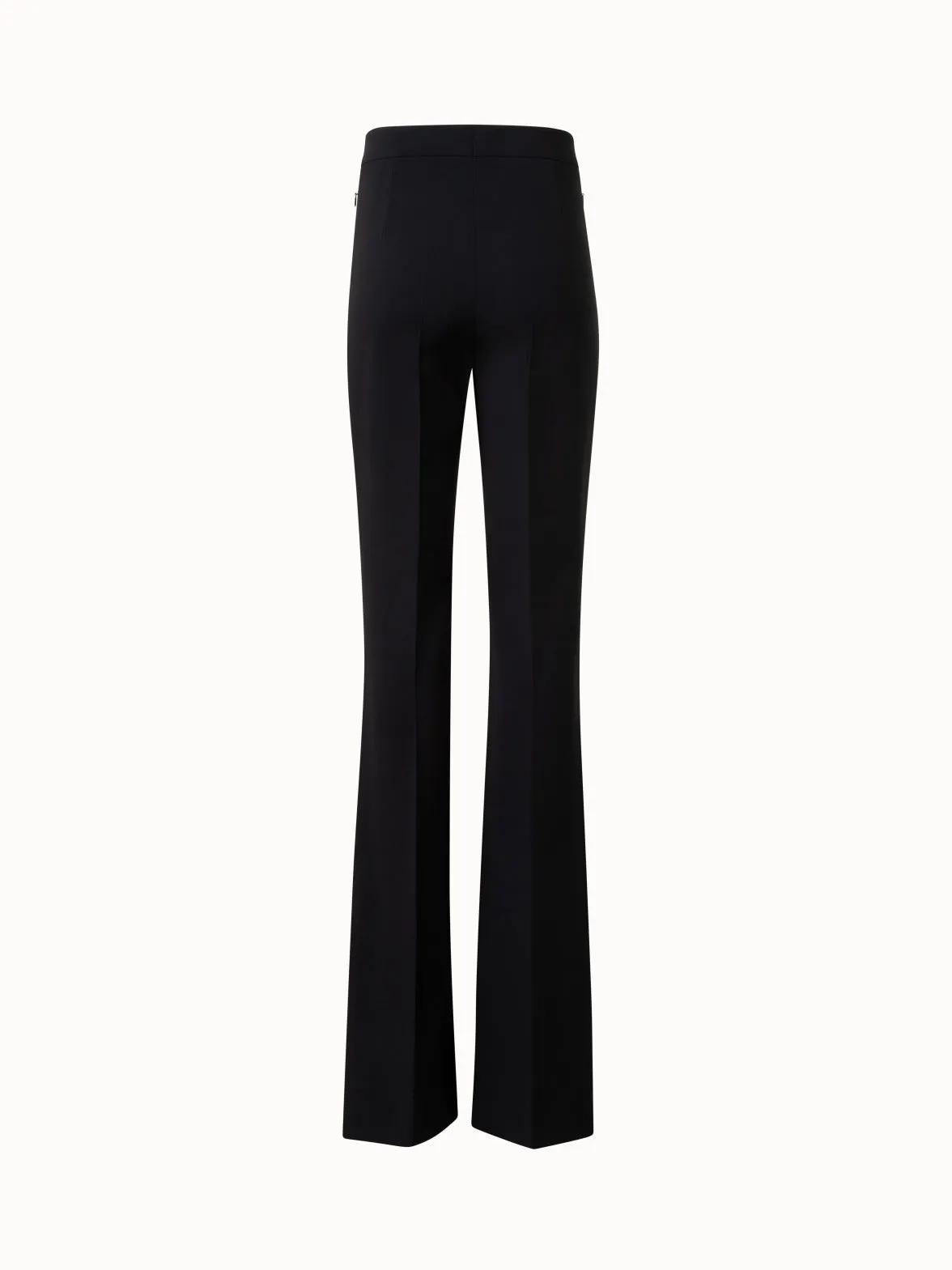 Bootcut Wool Double-Face Pants with Satin Side Trim