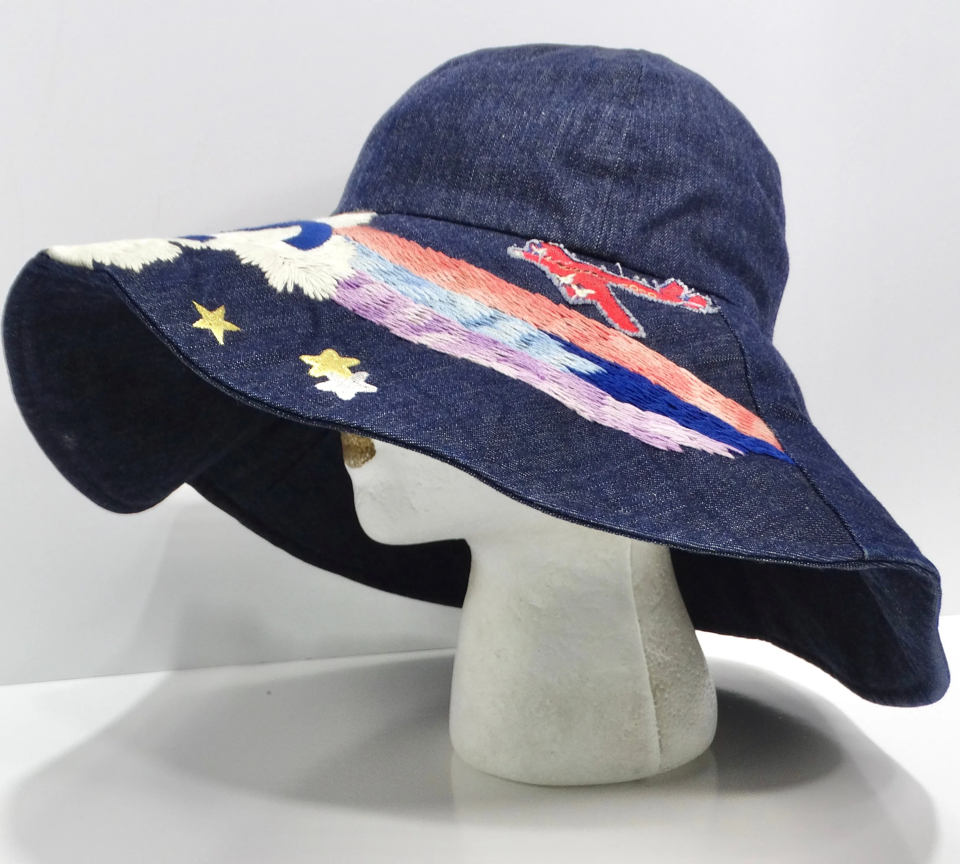 Chanel Limited Edition Embroidered Jumbo Denim Hat