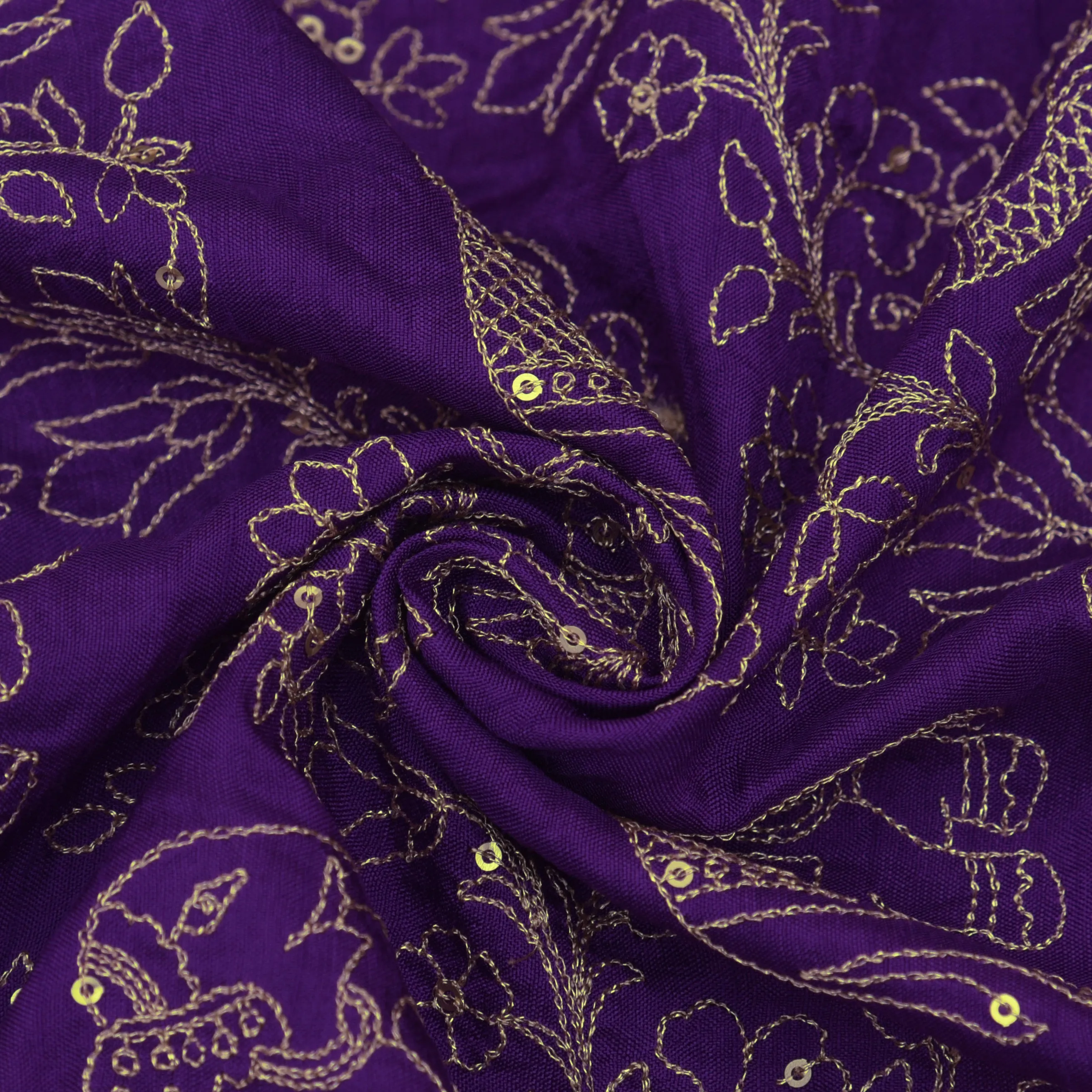 Dola Silk Sequins Embroidery Fabric