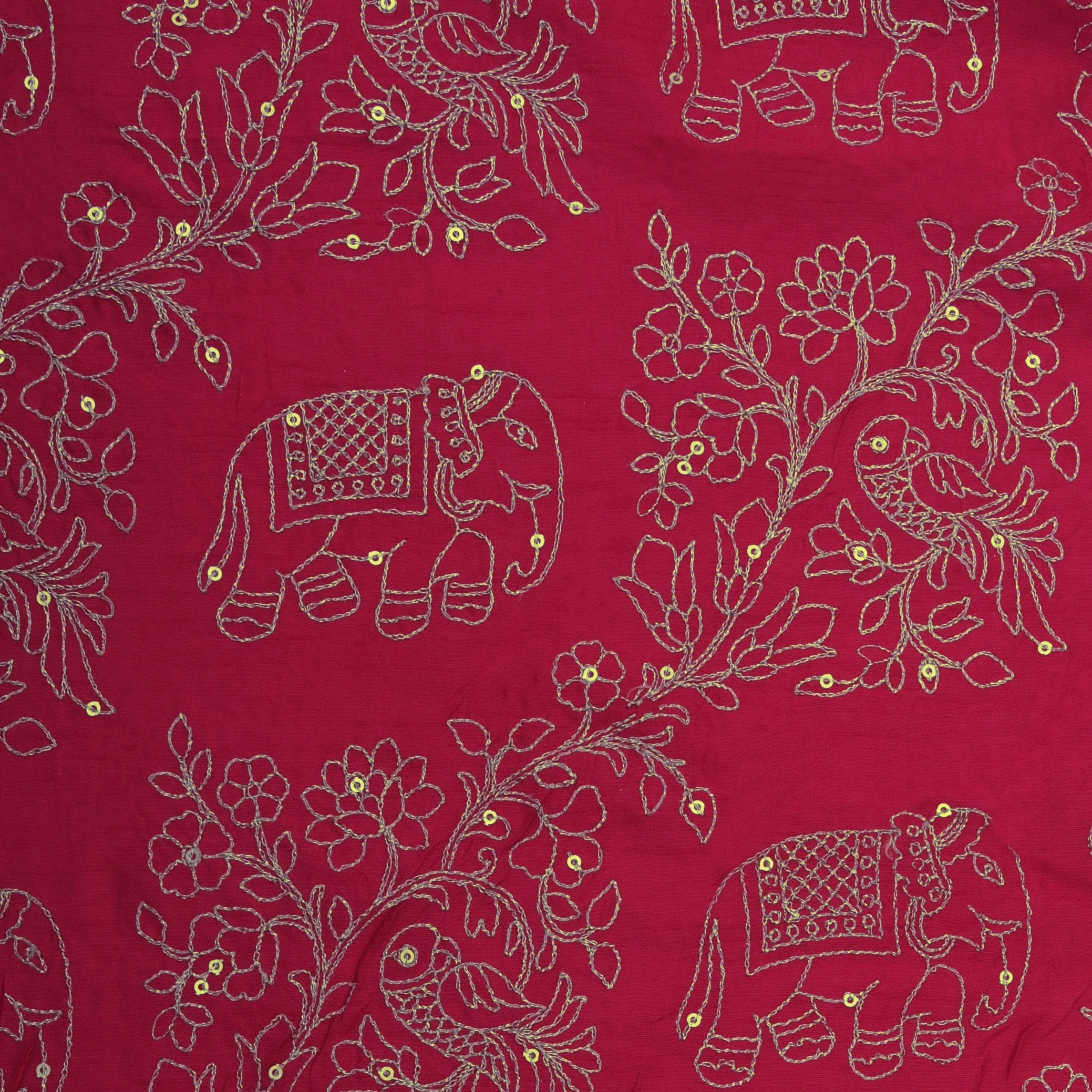 Dola Silk Sequins Embroidery Fabric