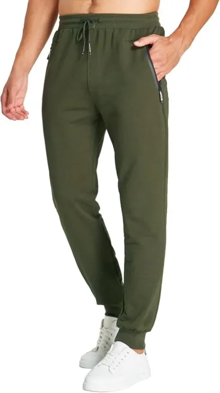 JustSun Tracksuit Bottoms for Men Joggers Slim Fit Jogging Bottoms Zip Pockets