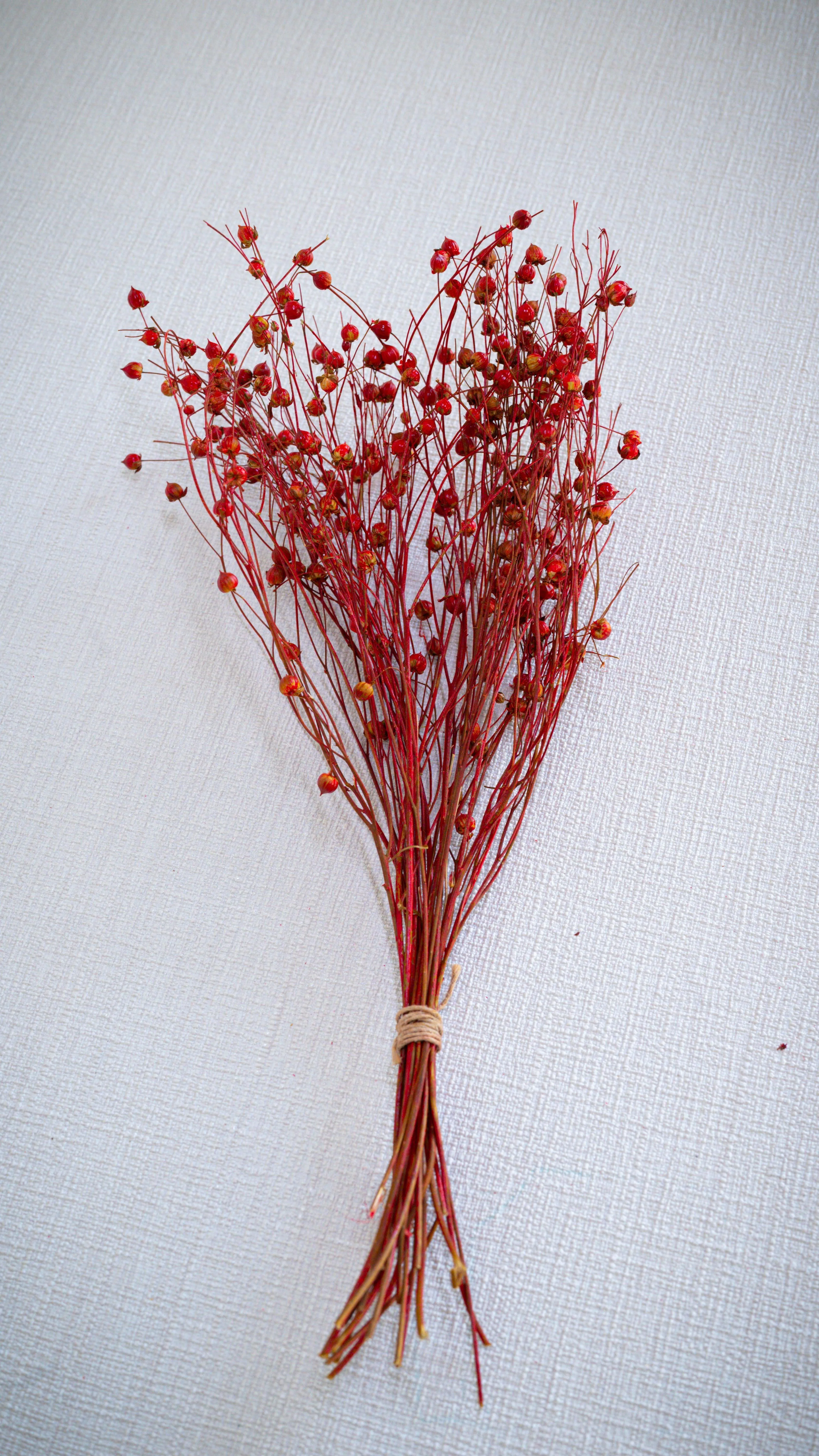Linum Red Flax Bunch for Plant Vase | Artificial Flower Decor