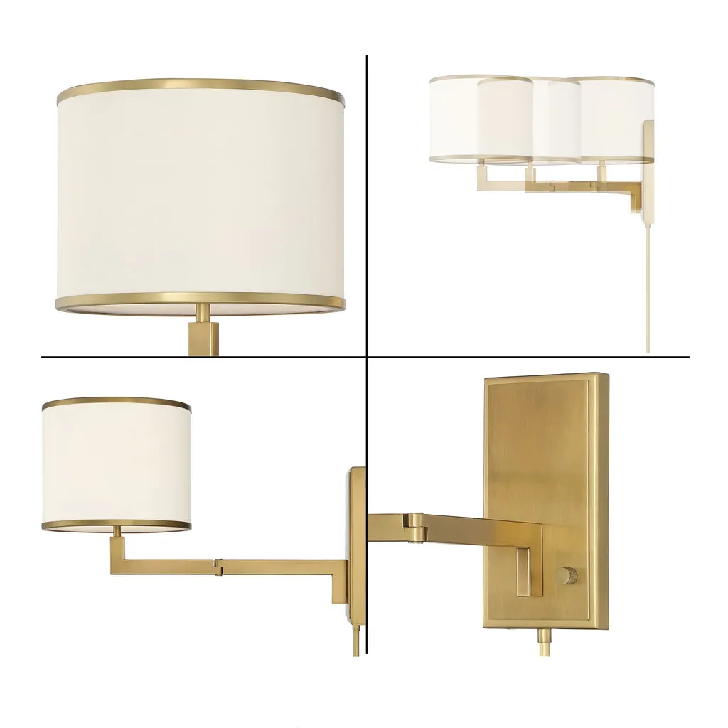 Madison 1 Light Aged Brass Task Sconce