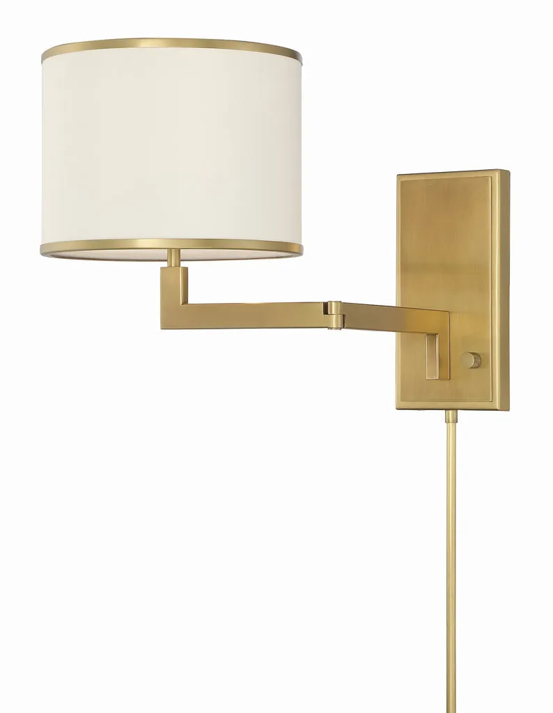 Madison 1 Light Aged Brass Task Sconce