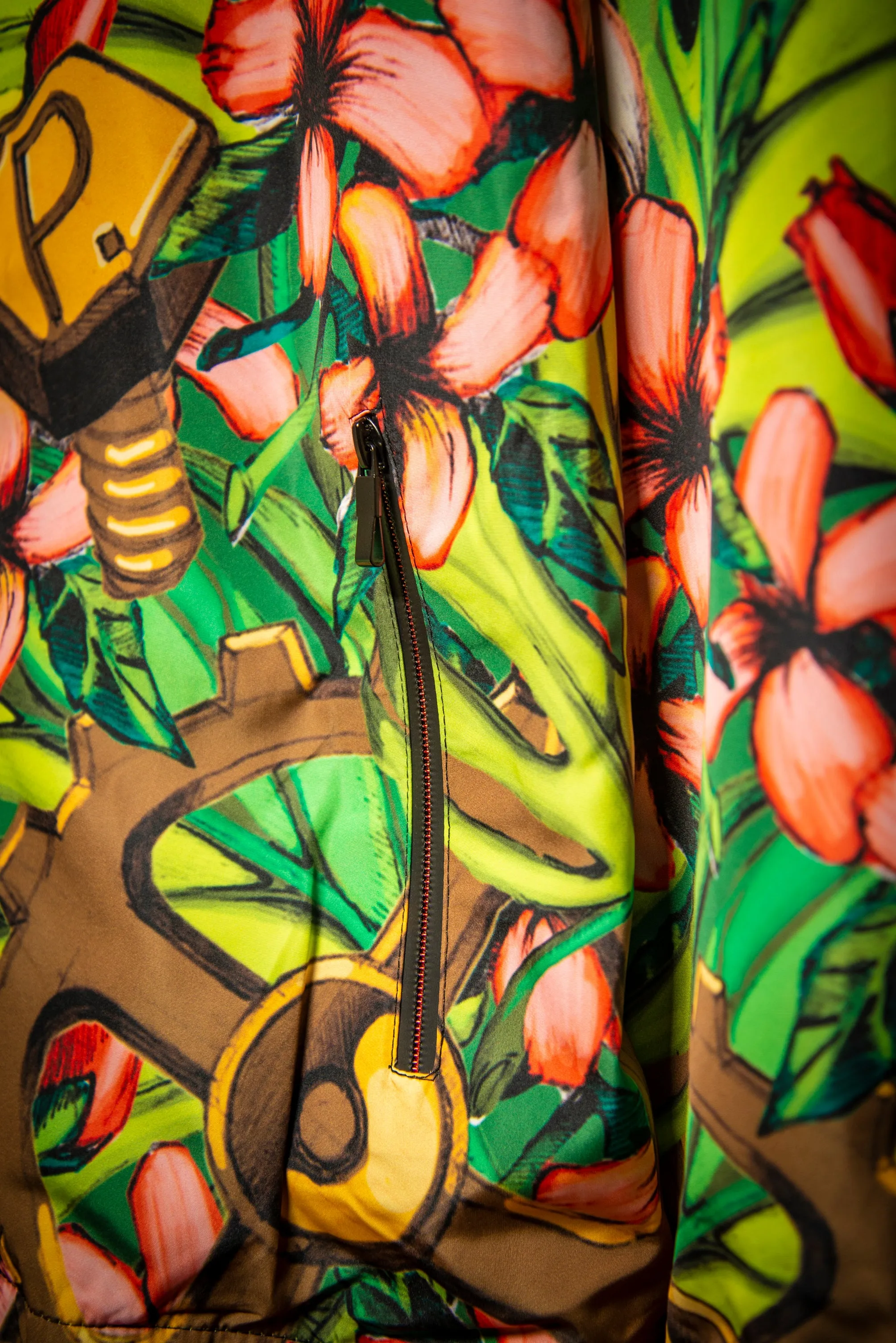 Mech Florale Burst Windbreaker Zipper Hoodie