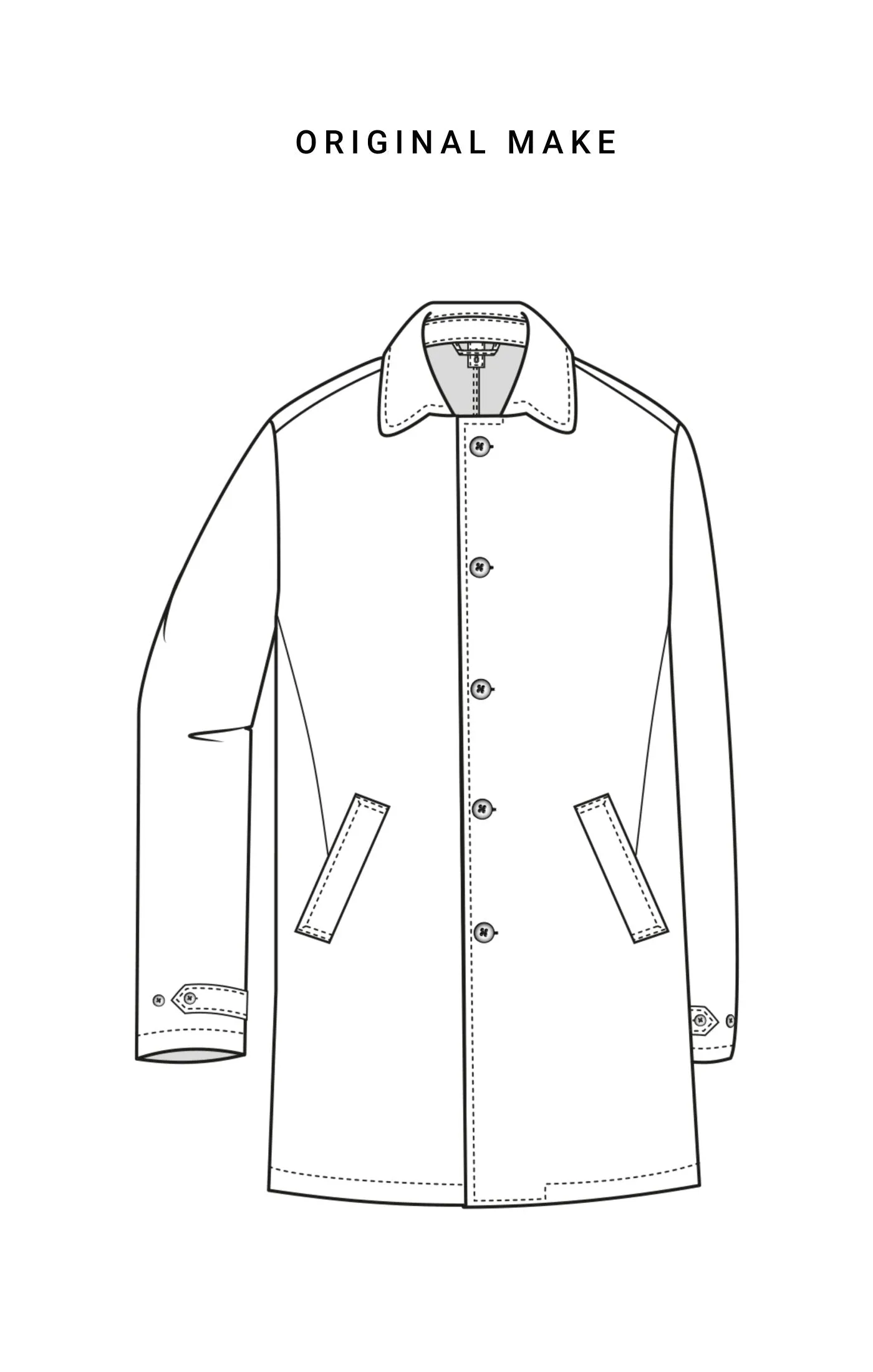 Olmetex Blue Cotton Blend Unconstructed Water-Repellent Coat