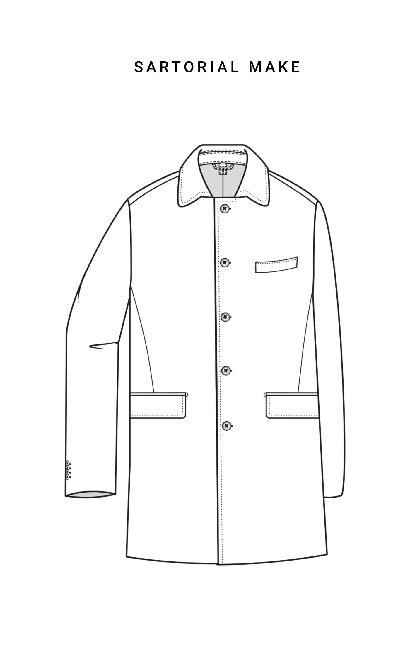 Olmetex Blue Cotton Blend Unconstructed Water-Repellent Coat