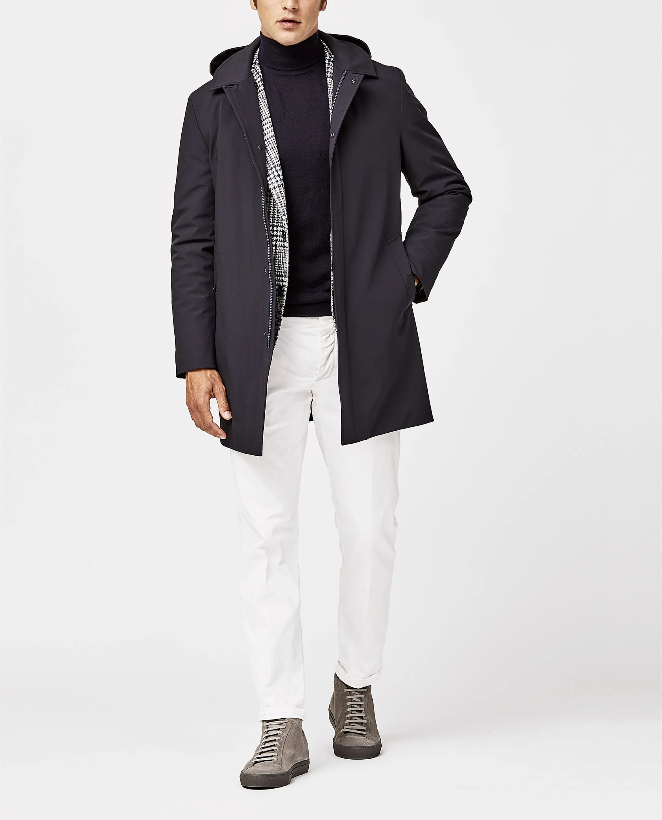 Olmetex Dark Blue Lightweight Bonded Water-Repellent Technical Windbreaker