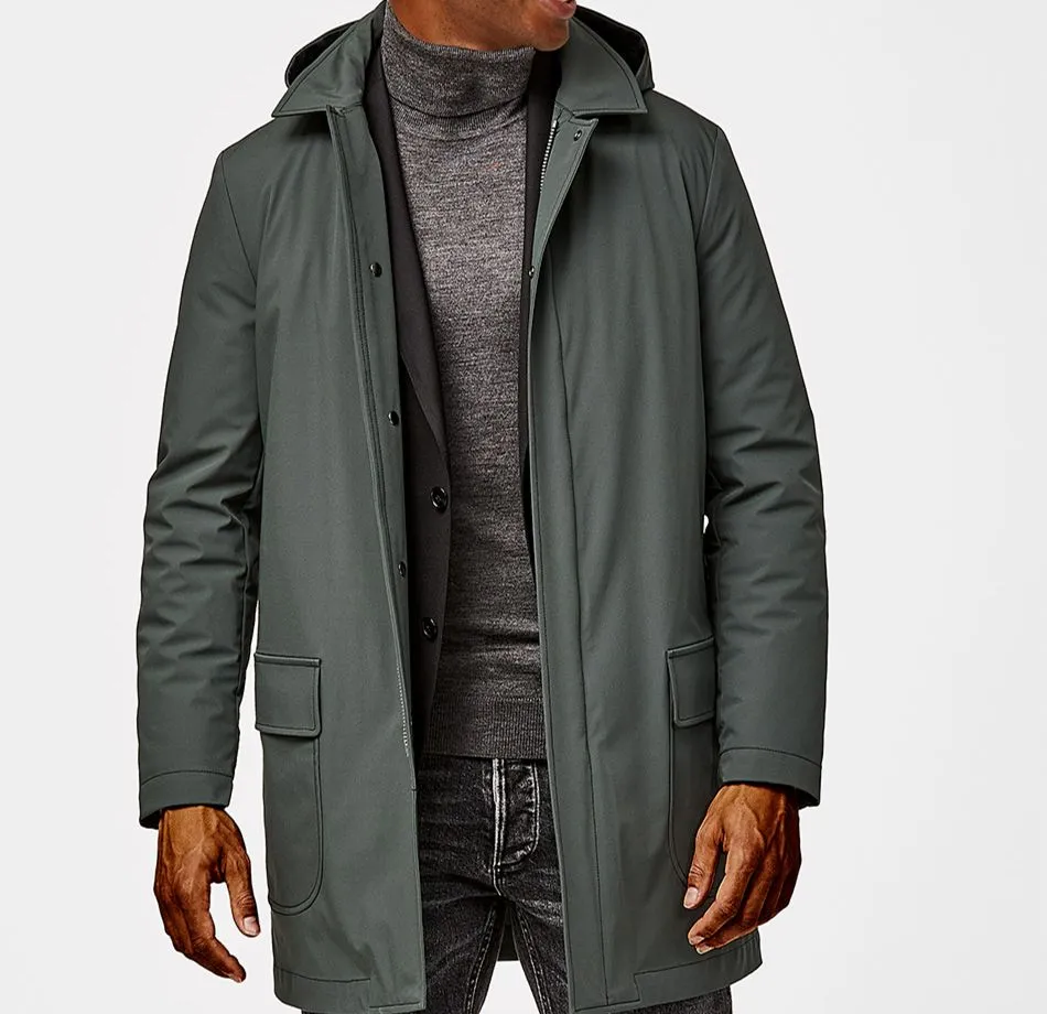 Olmetex Green Stretch Unconstructed Bonded Water-Repellent Windbreaker