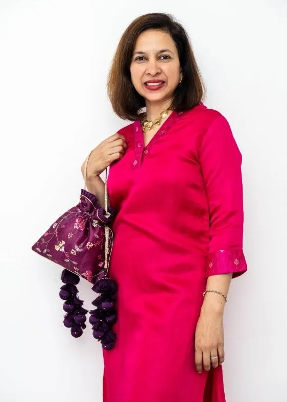 Rua Embroidered Potli - Purple - AM-PT-0225-0008