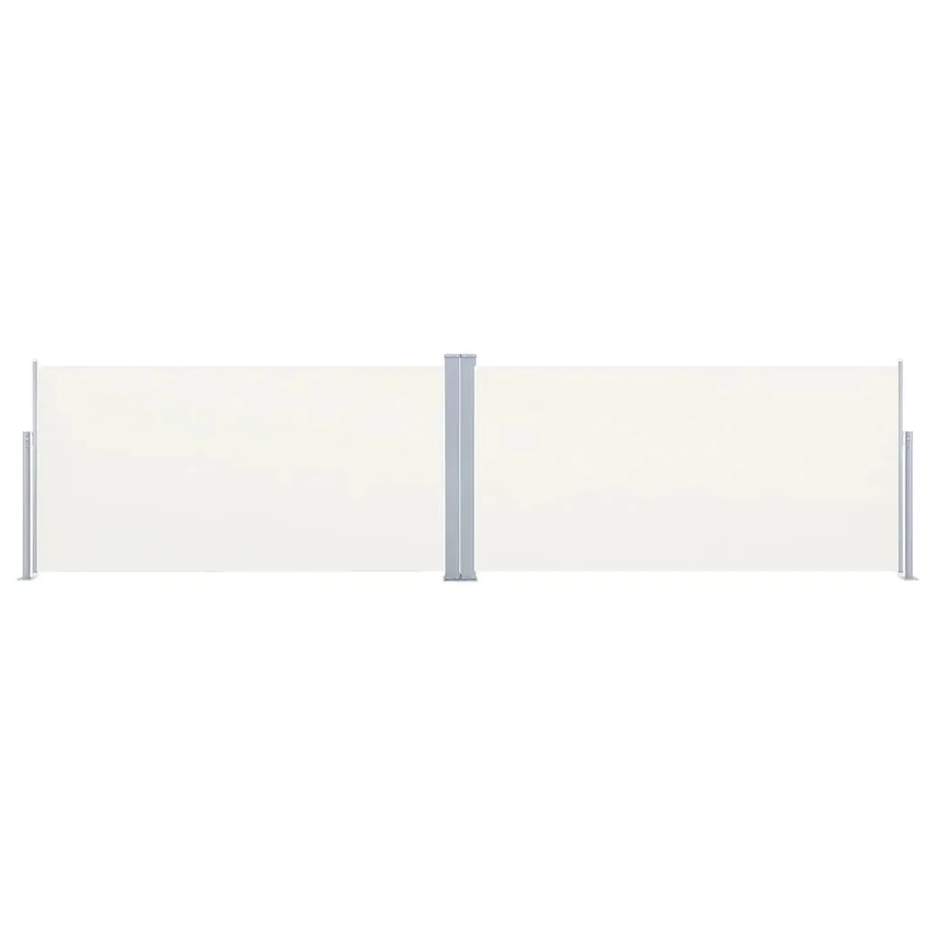 vidaXL Retractable Side Awning Cream 160x600 cm