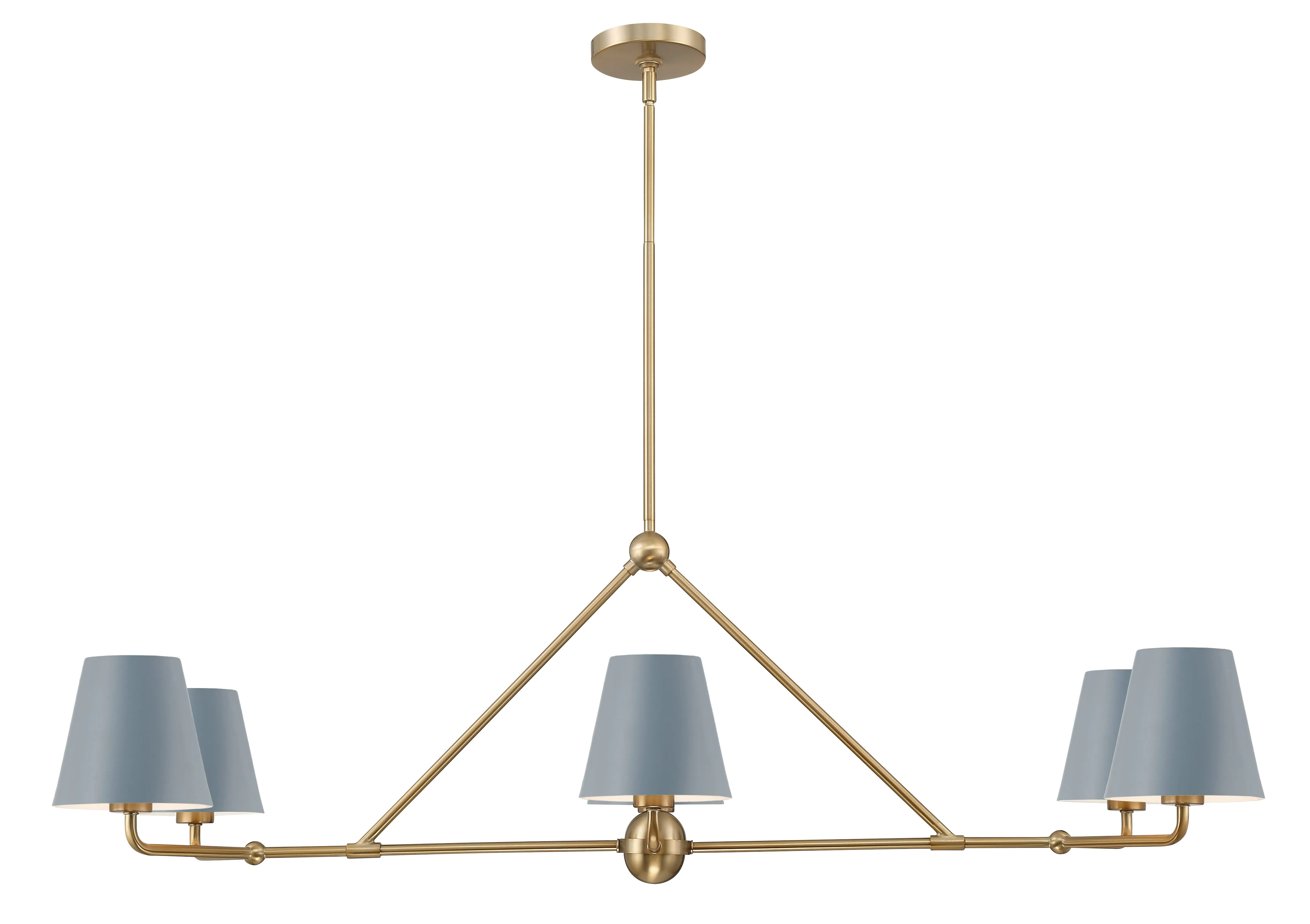 Xavier 6 Light Vibrant Gold   Blue Chandelier - C193-XAV-B9306-VG-BL